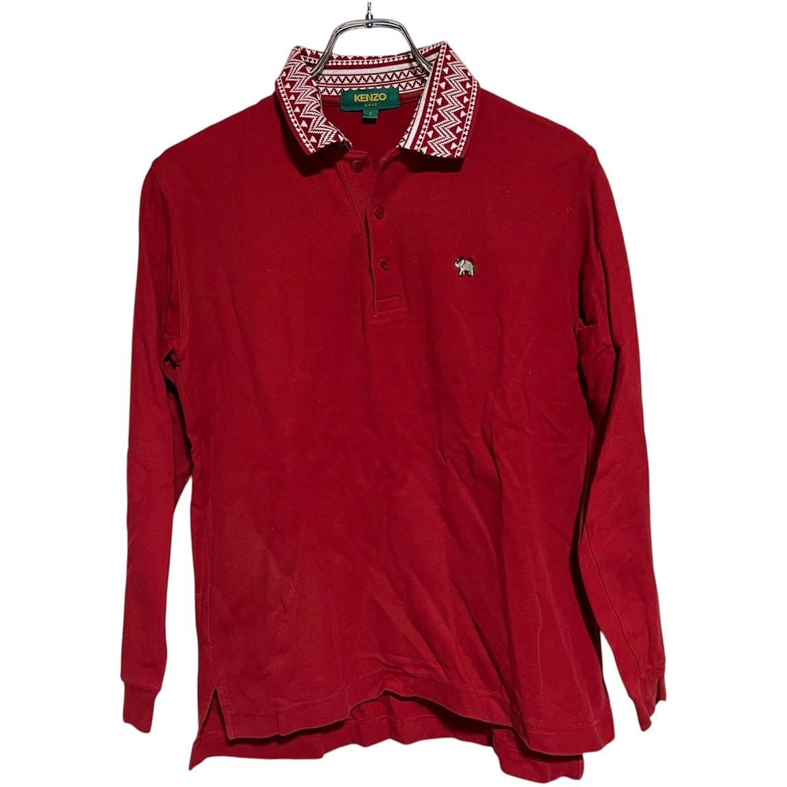 Z1577KENZO GOLF ケンゾー ゴルフ ウェア ポロ シャツ 長袖 レッド 赤