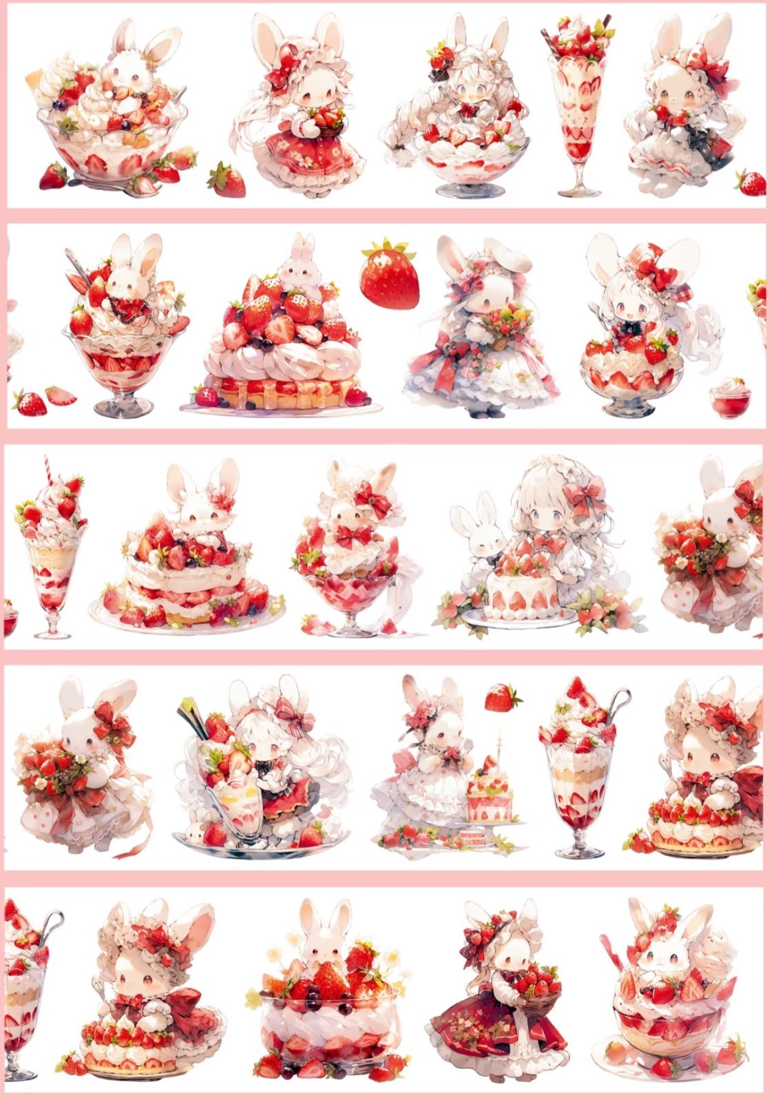 贝壳光 6cm×10m 慕斯兔兔 海外マスキングテープ 海外マステ ウサギ