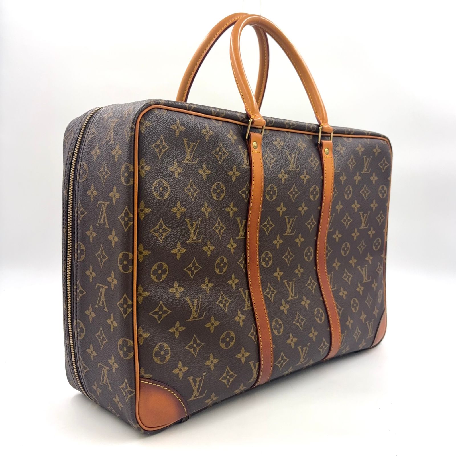 LOUIS VUITTON シリウス45 モノグラム モノグラム レザー×PVC ブラウン ボストンバッグ ゴールド M41408