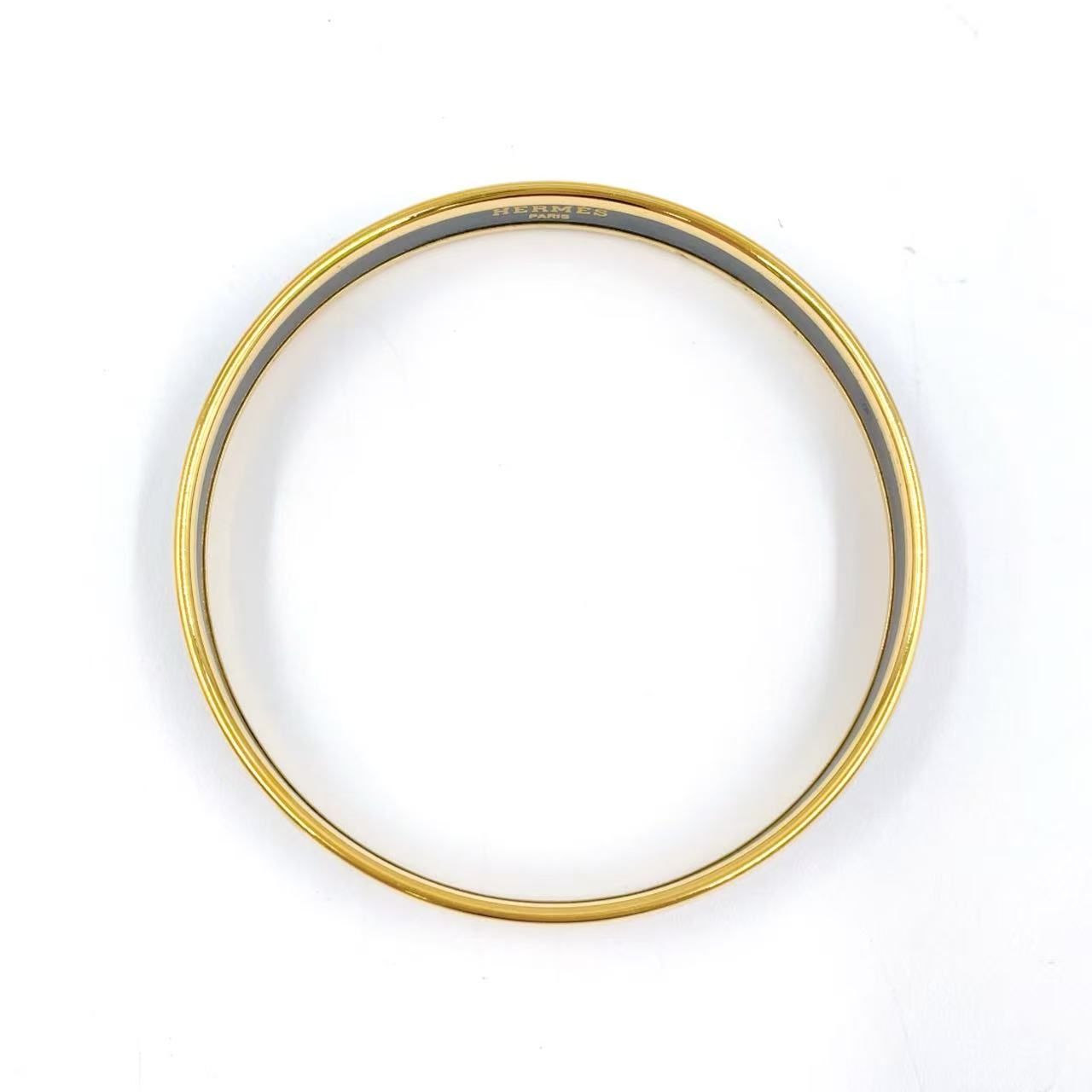 HERMES シェーヌダンクル 七宝 メタル×エナメル ブルー バングル ゴールド