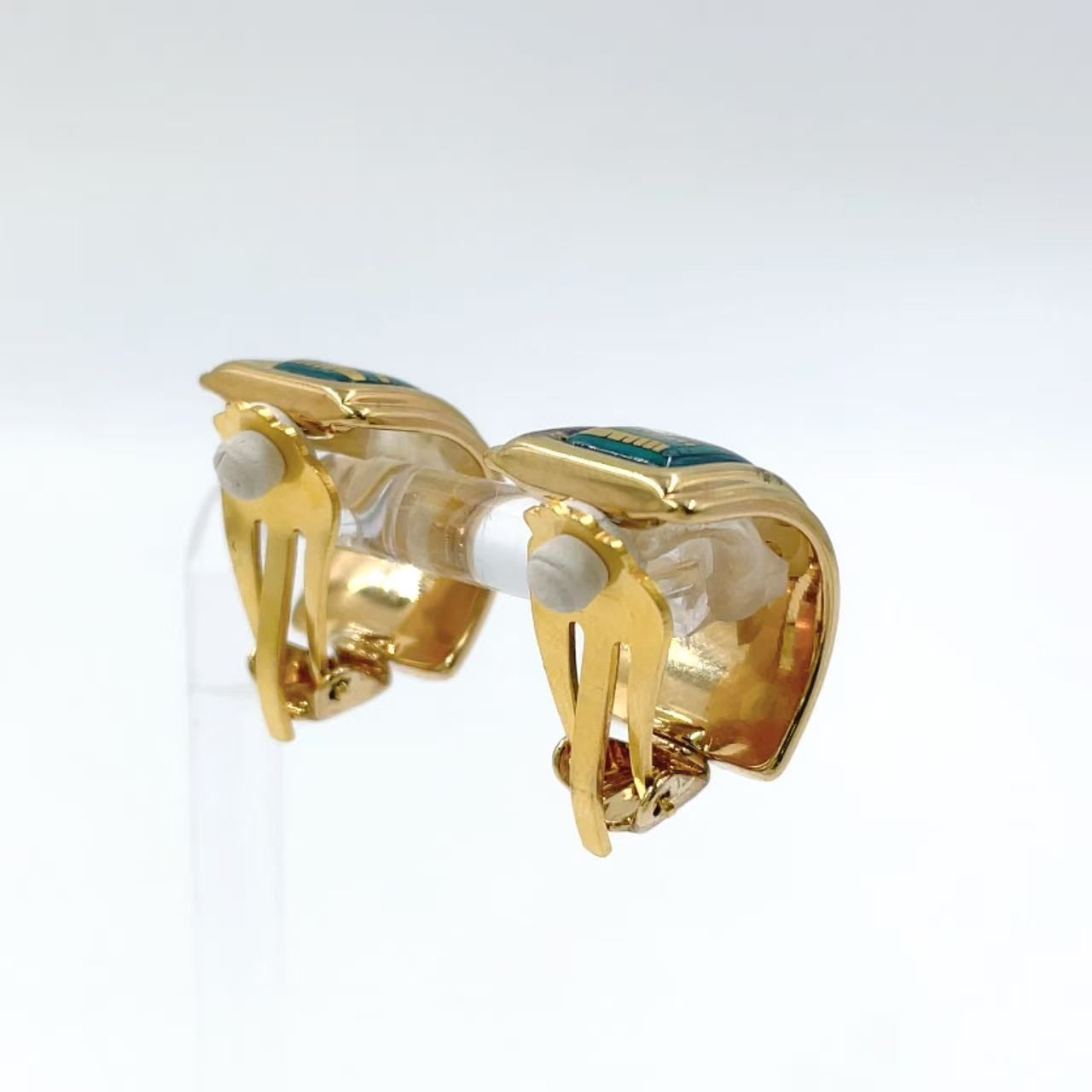 HERMES GP×エナメル ブルー イヤリング ゴールド