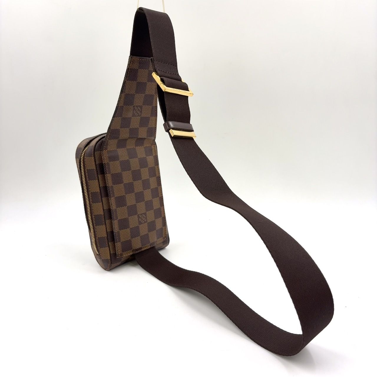 LOUIS VUITTON ダミエエベヌ ジェロニモス PVC ブラウン ボディバッグ ゴールド N51194