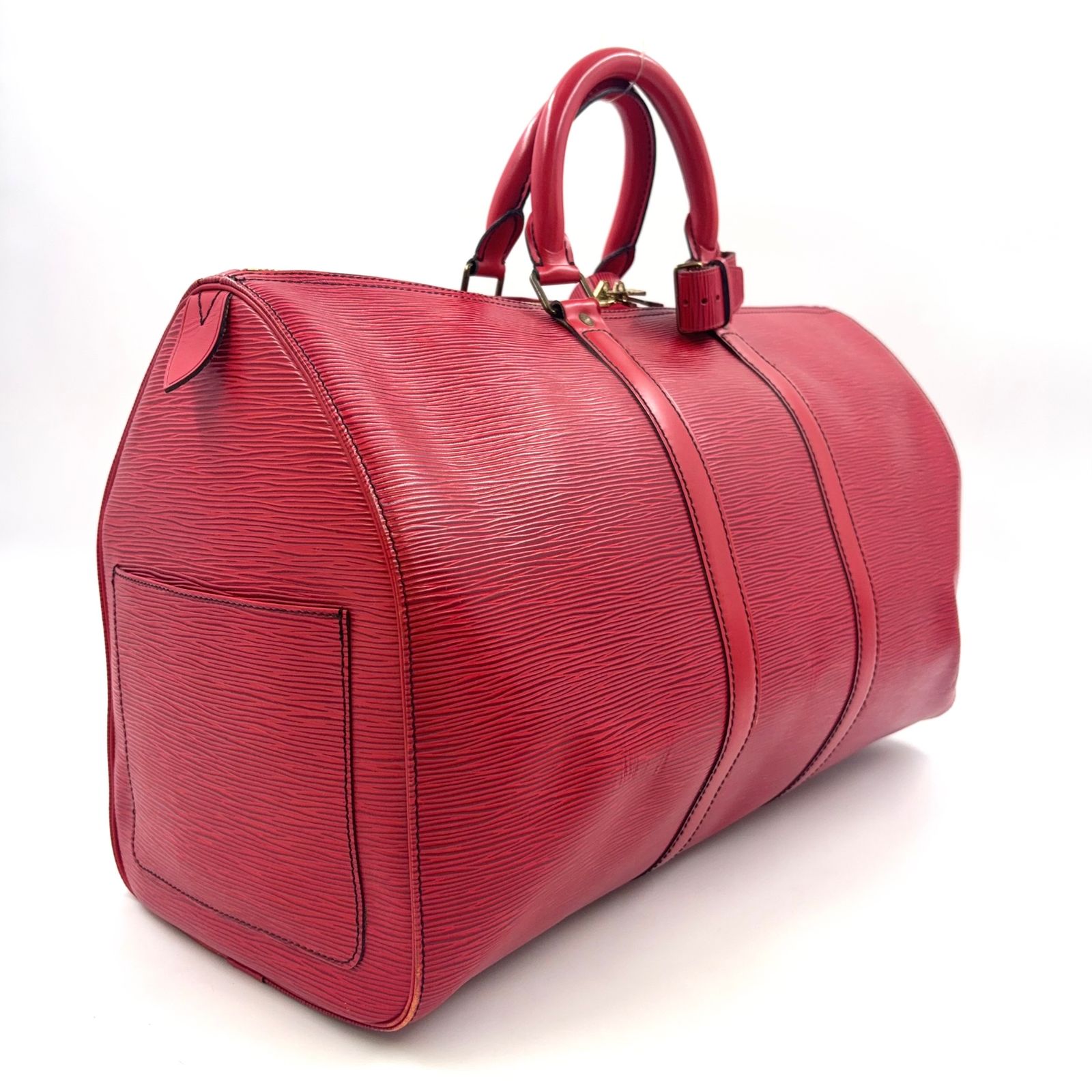 LOUIS VUITTON キーポル50 エピ エピ カスティリアンレッド レザー レッド ボストンバッグ ゴールド M42967