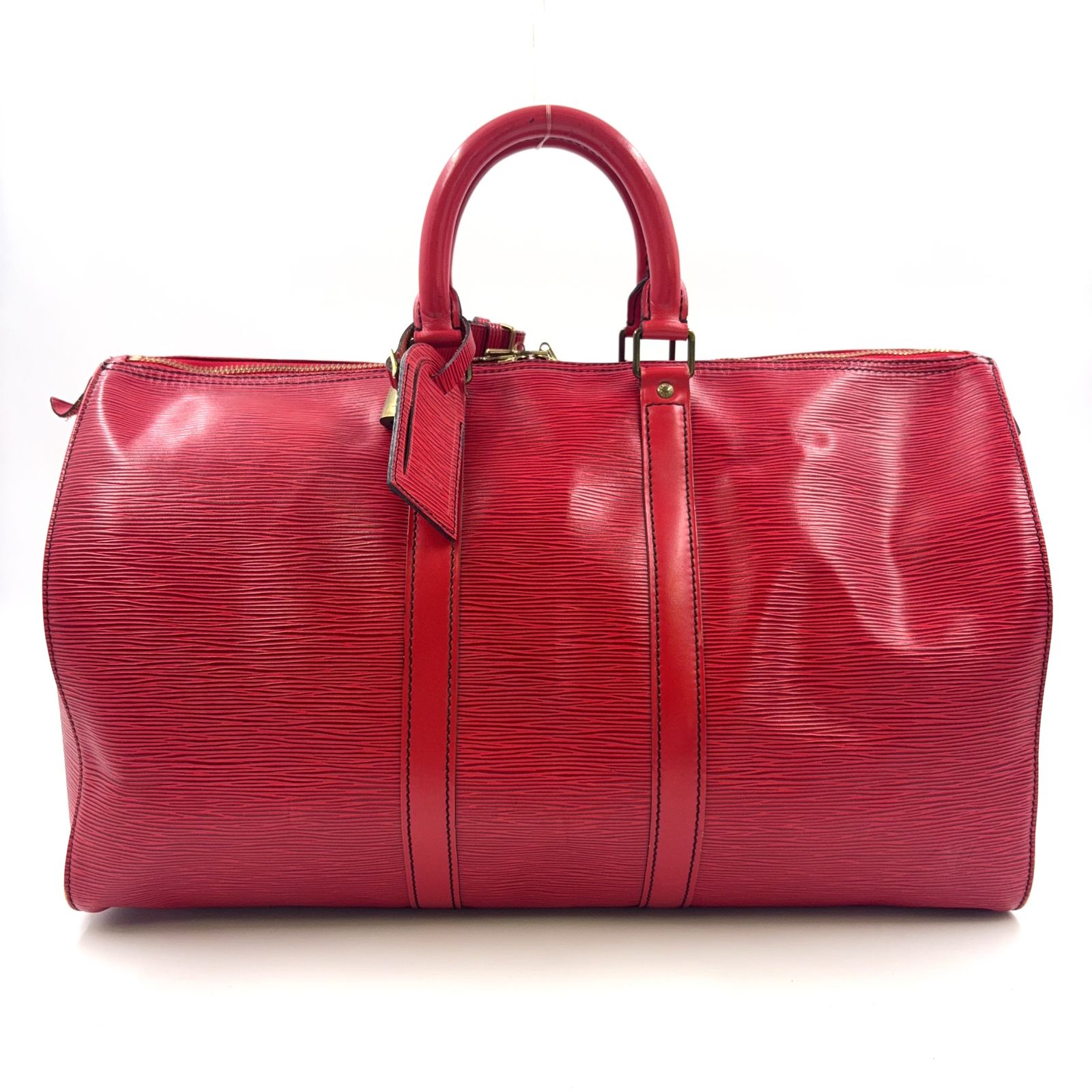 LOUIS VUITTON キーポル50 エピ エピ カスティリアンレッド レザー レッド ボストンバッグ ゴールド M42967