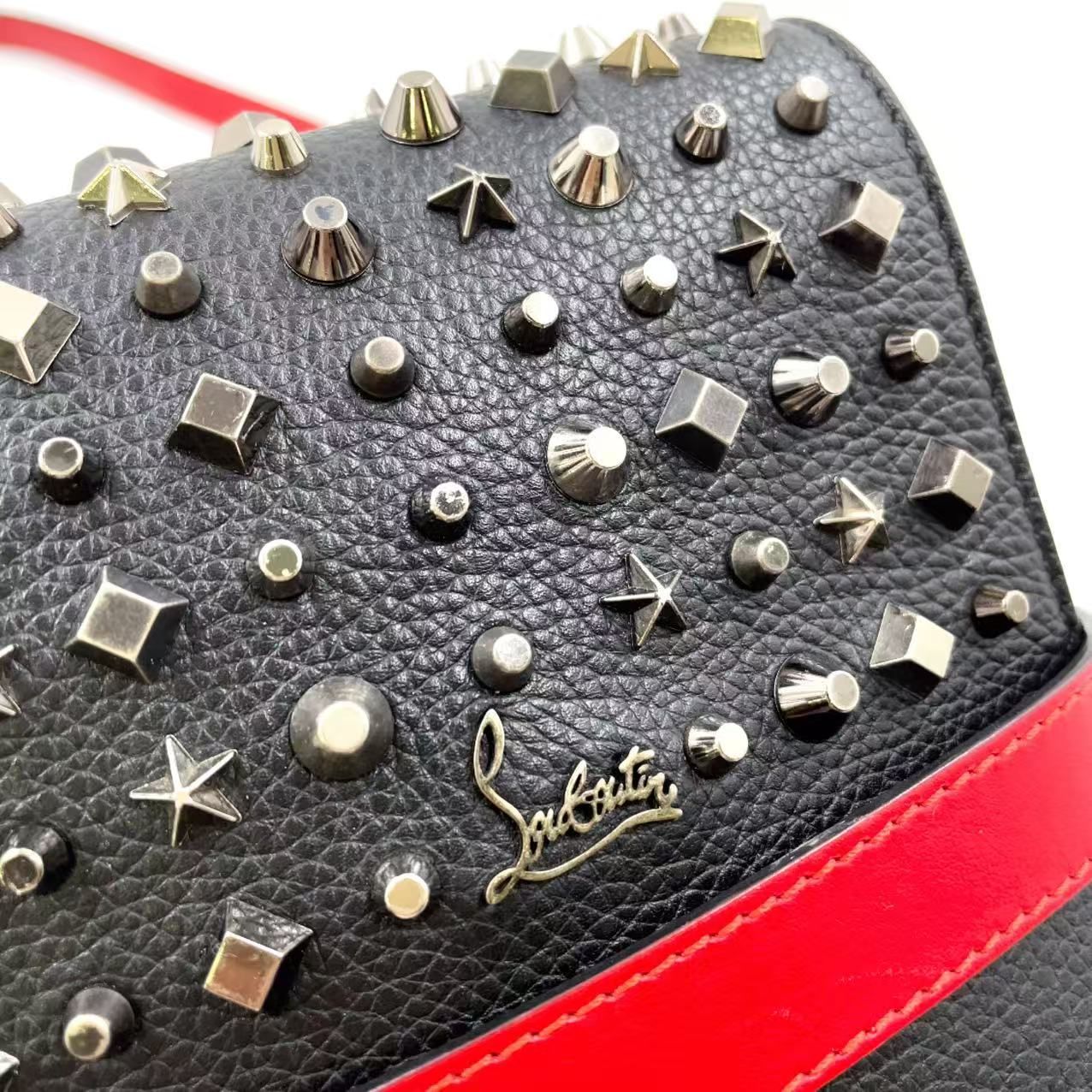 レザー ゴールド×ブラック×レッド