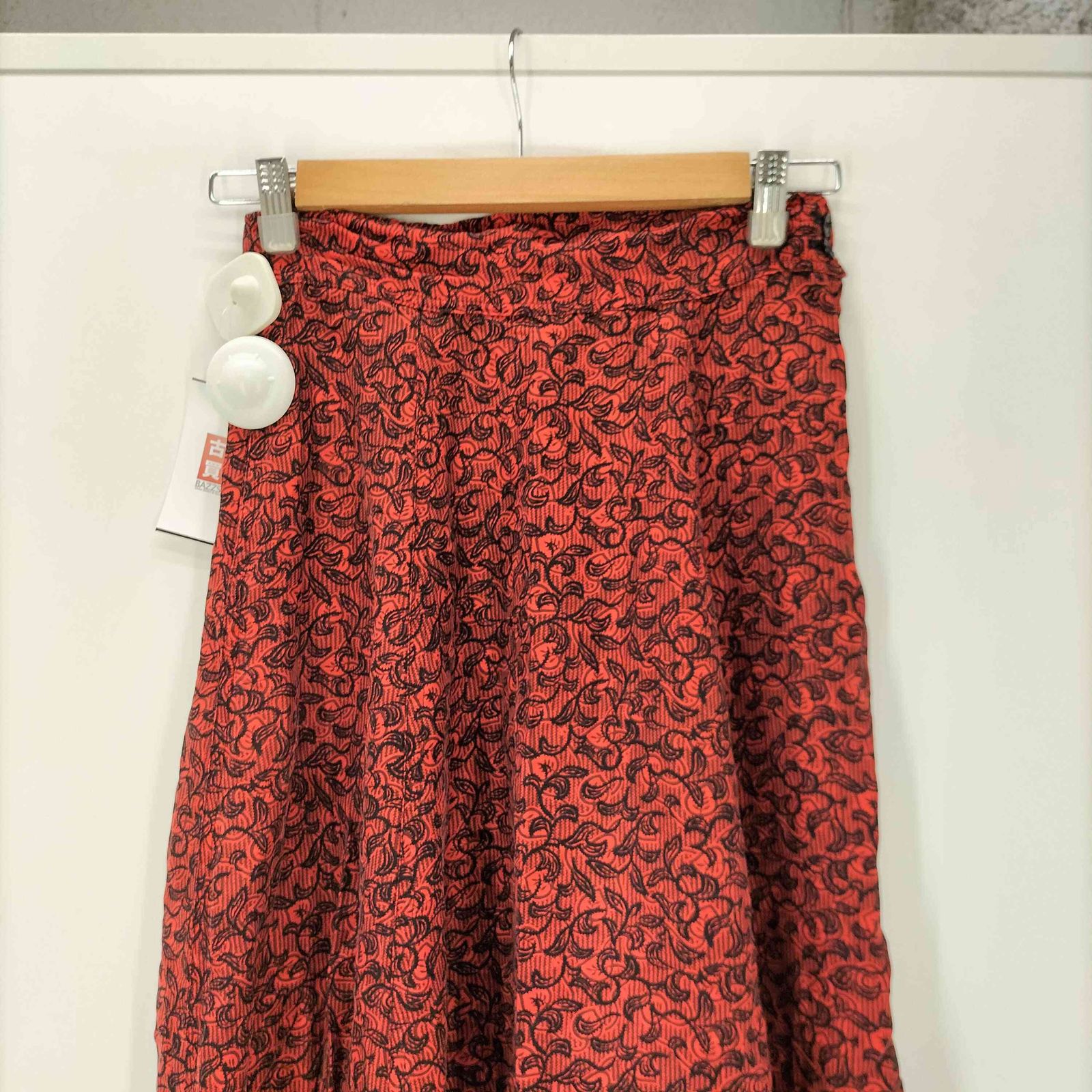 ワイズ Ys 80S レーヨン リーフ 葉 総柄 ロング フ スカート レディース 表記無 GULLKHAN_COM