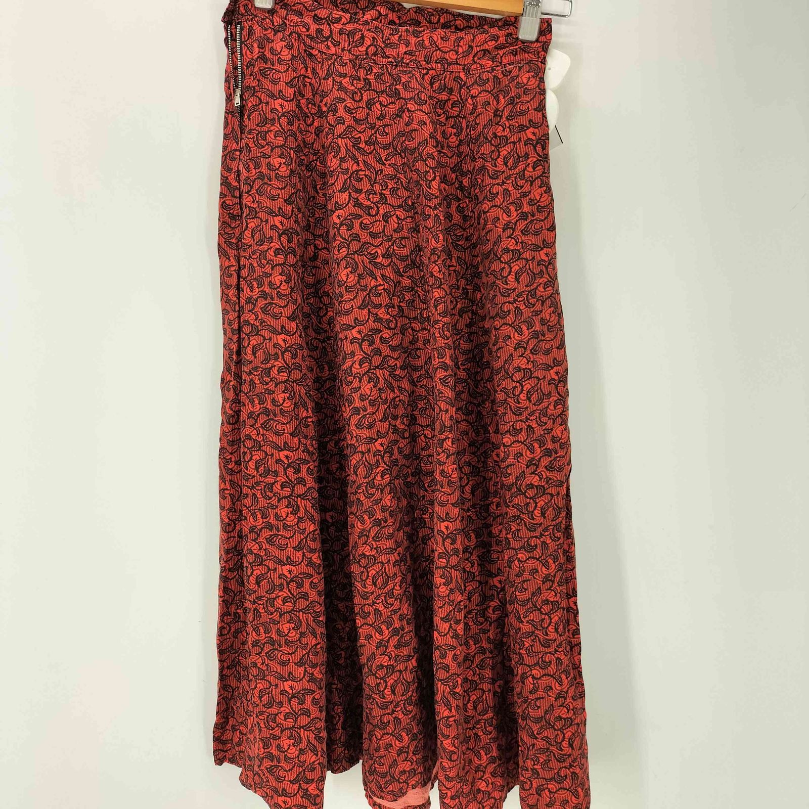 ワイズ Ys 80S レーヨン リーフ 葉 総柄 ロング フ スカート レディース 表記無