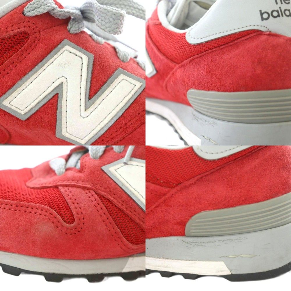 ニュー ンス BALANCE スニーカー スエード 27 cm 赤 レッド グレー RI OS