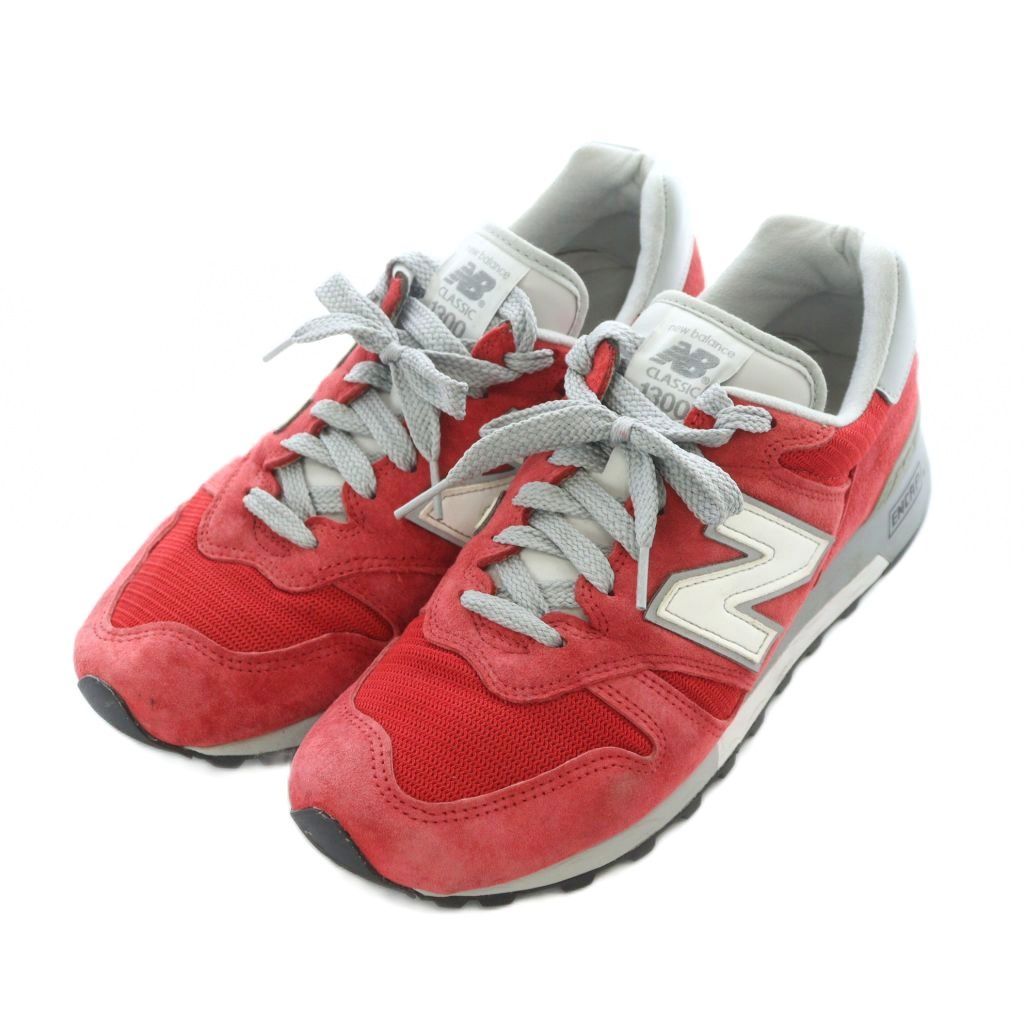 ニュー ンス BALANCE スニーカー スエード 27 cm 赤 レッド グレー RI OS