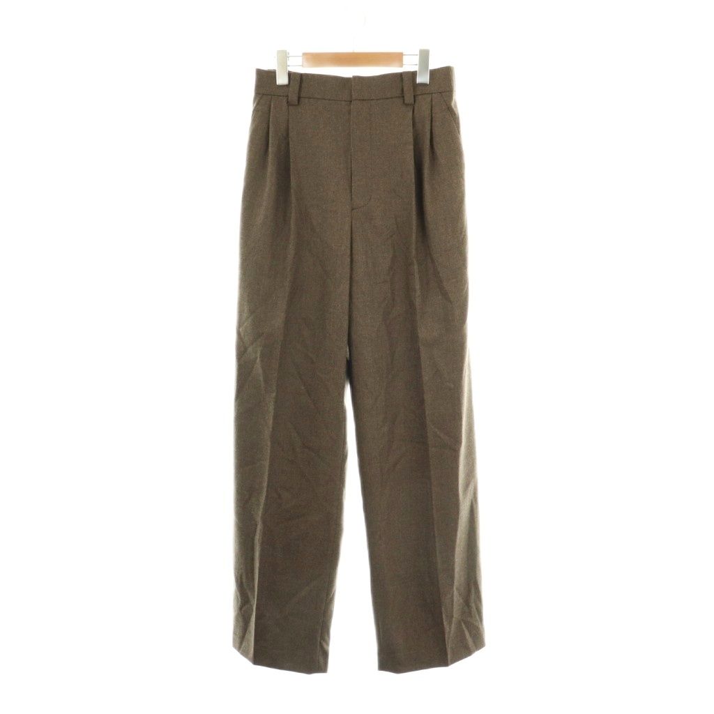 ニューナウ newnow Flano Pants ツータックパンツ ワイドパンツ M ブラウン DF OS
