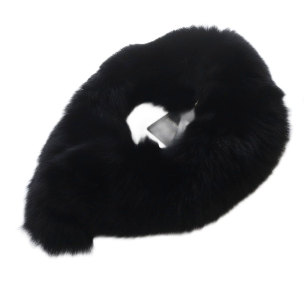 タイオンエクストラ TAION EXTRA ヨーロピアンフォックスファー 襟パーツ M ブラック YO1 SH