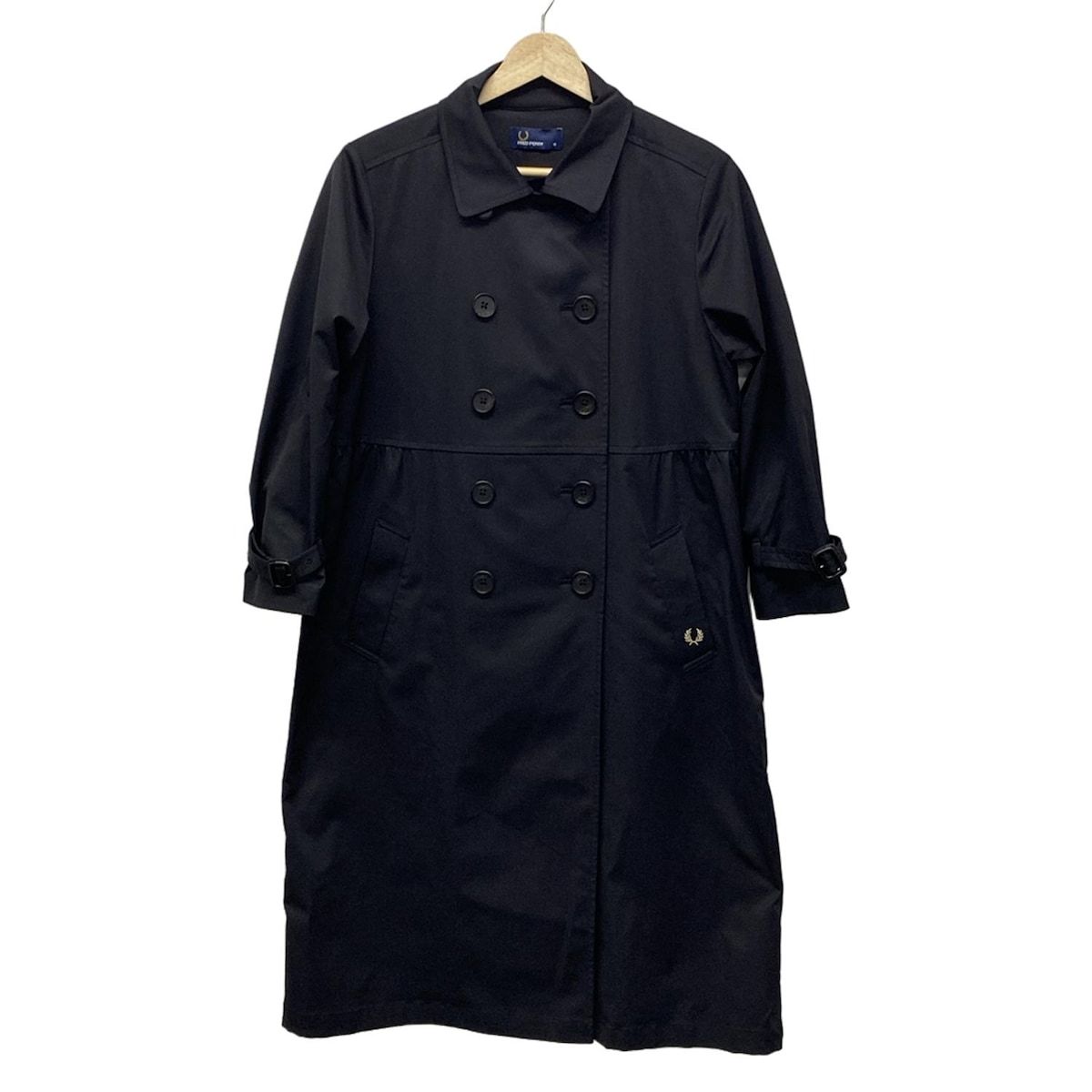 FRED PERRY フレッドペリー トレンチコート サイズ10 L レディース - 黒 春 秋物