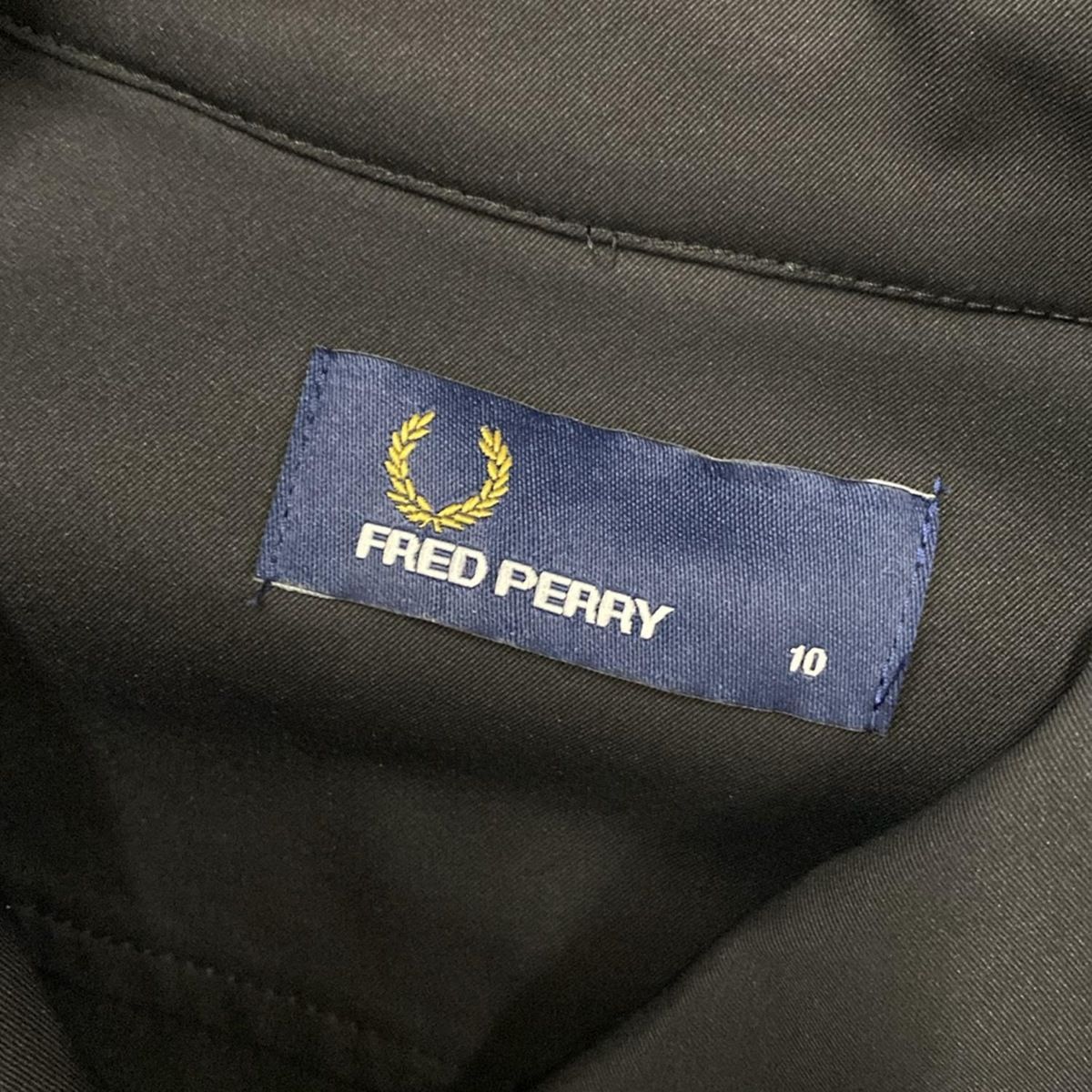 FRED PERRY フレッドペリー トレンチコート サイズ10 L レディース - 黒 春 秋物 GULLKHAN_COM