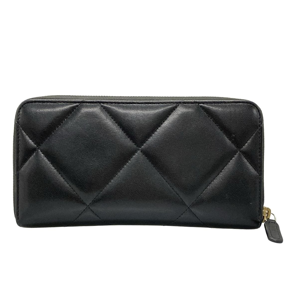 CHANEL シャネル 長財布 CHANEL 19 ロング ジップ ウォレット AP1063 黒 ラウンドファスナー ゴールド金具 ラムスキン