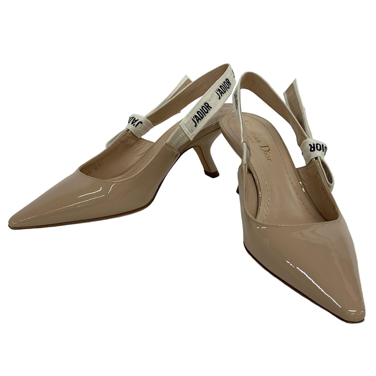 ディオール クリスチャンディオール ミュール 37 レディース J Adiorスリングバックパンプス ピンクベージュ レザー