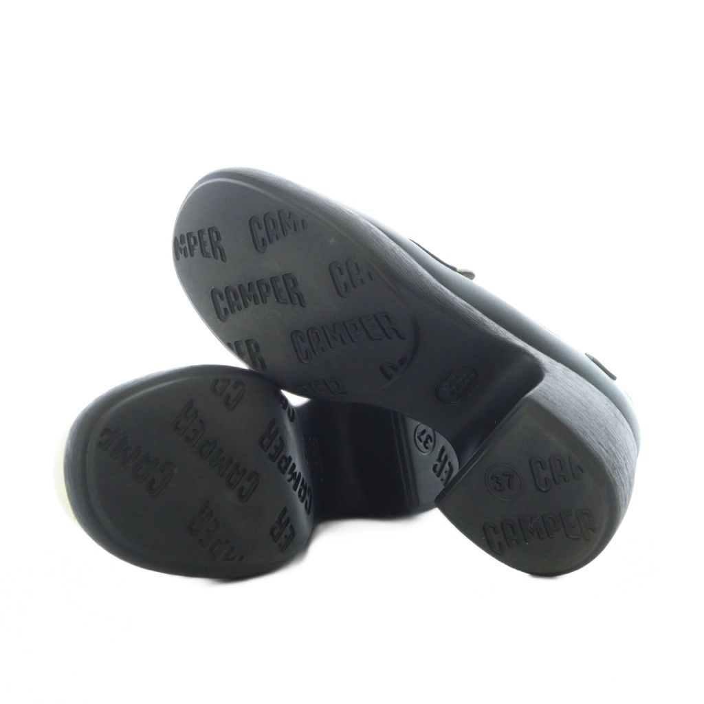  カンペール CAMPER ツインズ TWINS ヒールローファー レザー 本革 37 23.4 cm 黒 ブラック 白 ホワイト 深緑 K 201292-023 RI OS ローファー 革靴 靴