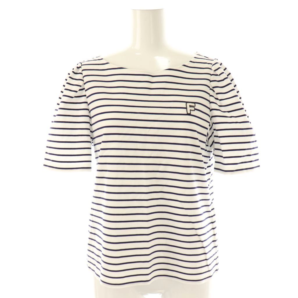 フォクシーニューヨーク FOXEY NEW YORK 25年トップ オリベット トップス カットソー ボーダー 42 ホワイト ネイビー 45312 CX OS
