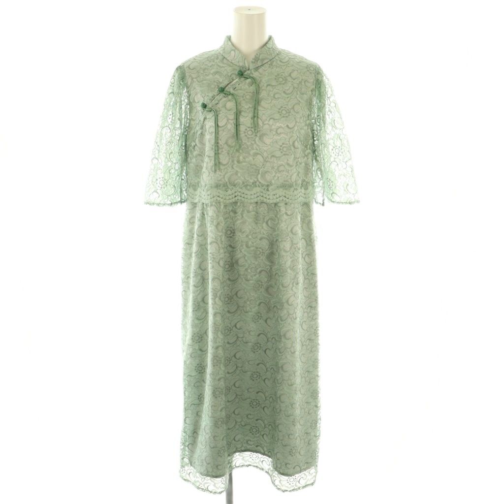 ヴィヴィアンタム VIVIENNE TAM 24SS FLOWER LACE DRESS ワンピース 40 グリーン 緑 フラワーレース チャイナ フロッグボタン CX OS SH