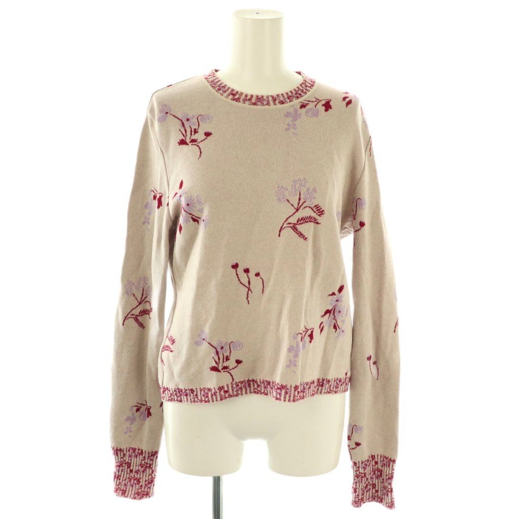 マメクロゴウチ Mame Kurogouchi Floral Jacquard Knitted Top ニット セーター プルオーバー 2 スモークピンク 赤 紫 CX OS SH