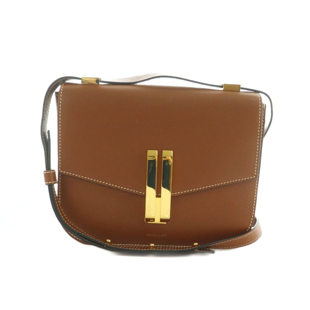 デメリエー DEMELLIER vancouver ショルダーバッグ レザー フラップ ブラウン MI OS