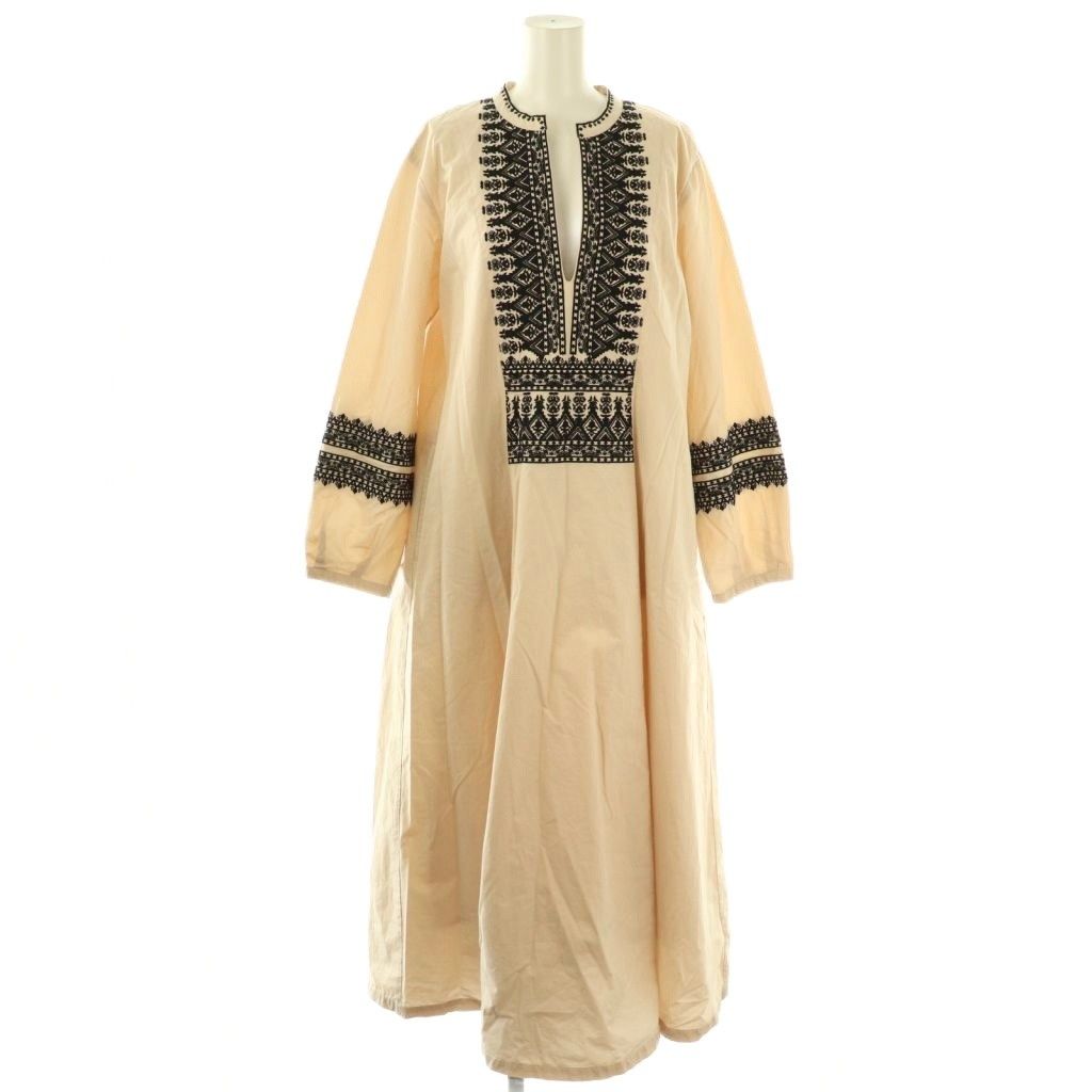サラマリカ Sara Mallika ZIGZAG EMBROIDERY DRESS ドレス ワンピース マキシ ロング アイボリー AT OS
