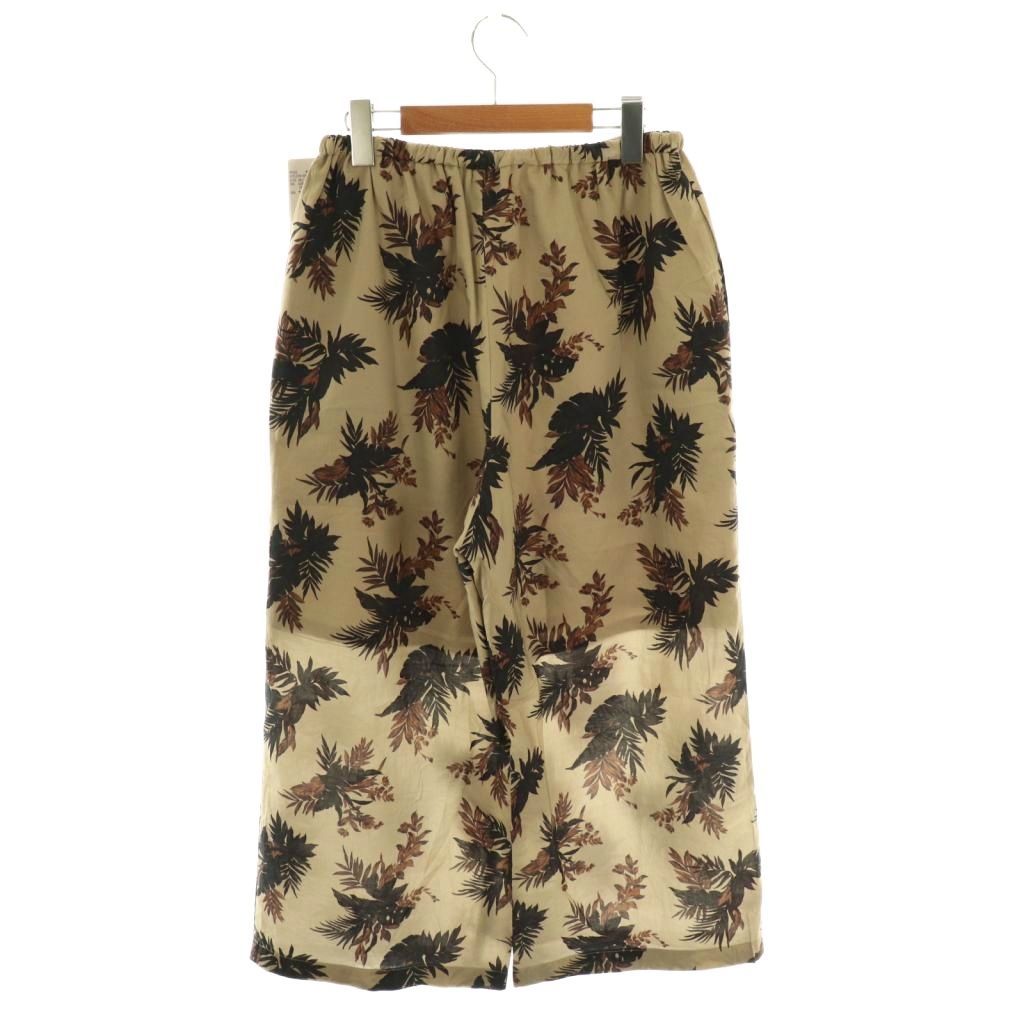 フレームワーク Framework 25SS ボタニカルプリントイージーパンツ ワイドパンツ 36 ベージュ DF OS