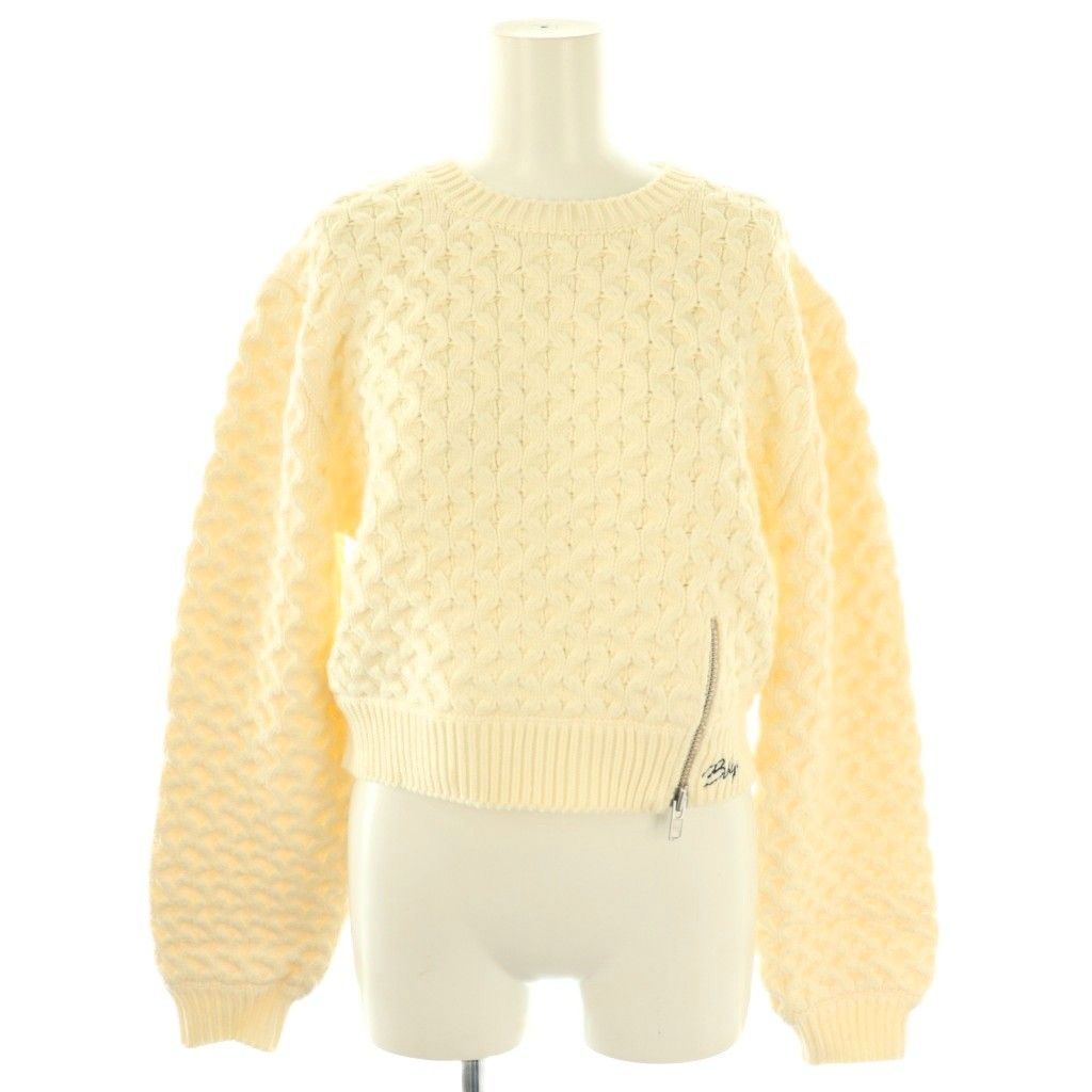 ビビィ Bibiy BSONIA KNIT クロップド ケーブルニット セーター プルオーバー F アイボリー CX OS