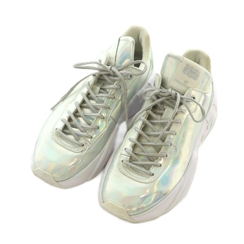 オニツカタイガー Onitsuka Tiger × シンデレラ 世界800足 P-TRAINER PRZM PURE スニーカー シューズ ホログラム 厚底 US 6 24.5 cm シルバー MI OS