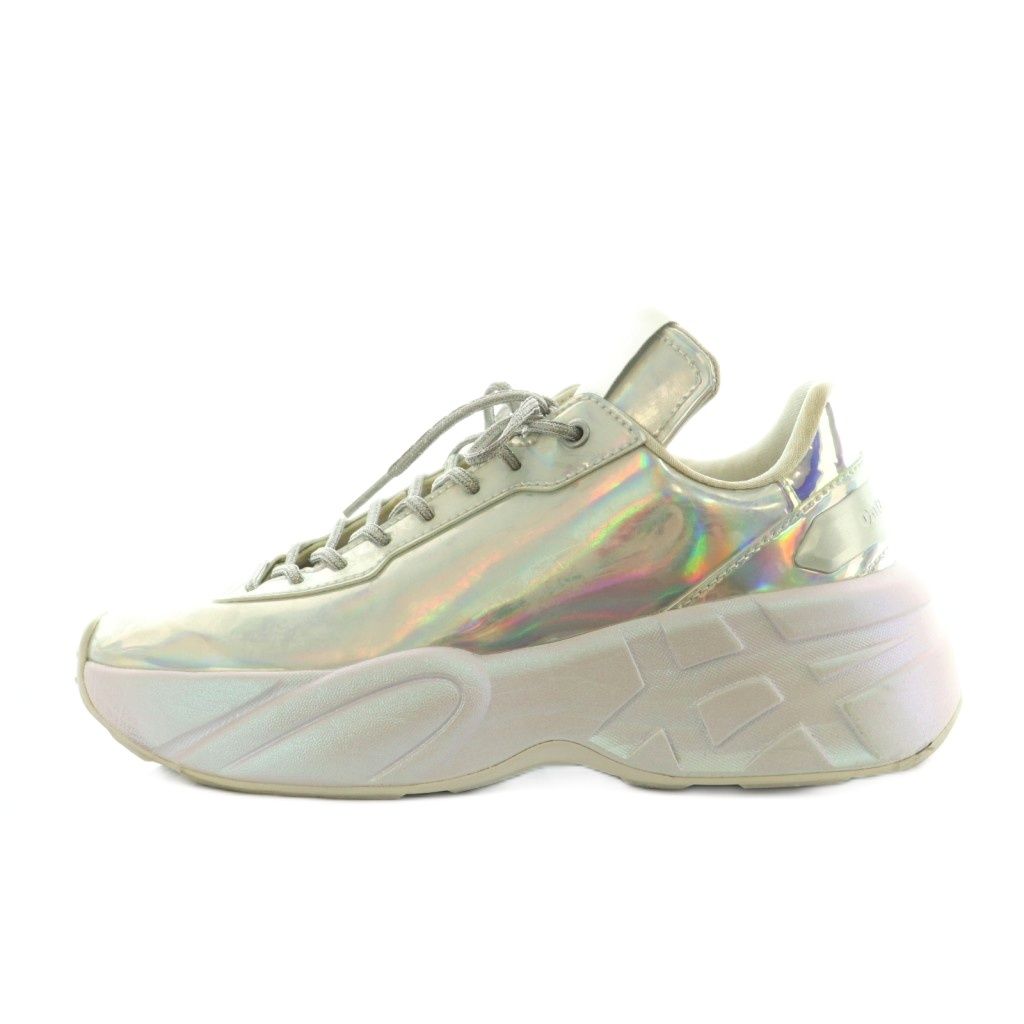 オニツカタイガー Onitsuka Tiger × シンデレラ 世界800足 P-TRAINER PRZM PURE スニーカー シューズ ホログラム 厚底 US6 24.5cm シルバー MI OS