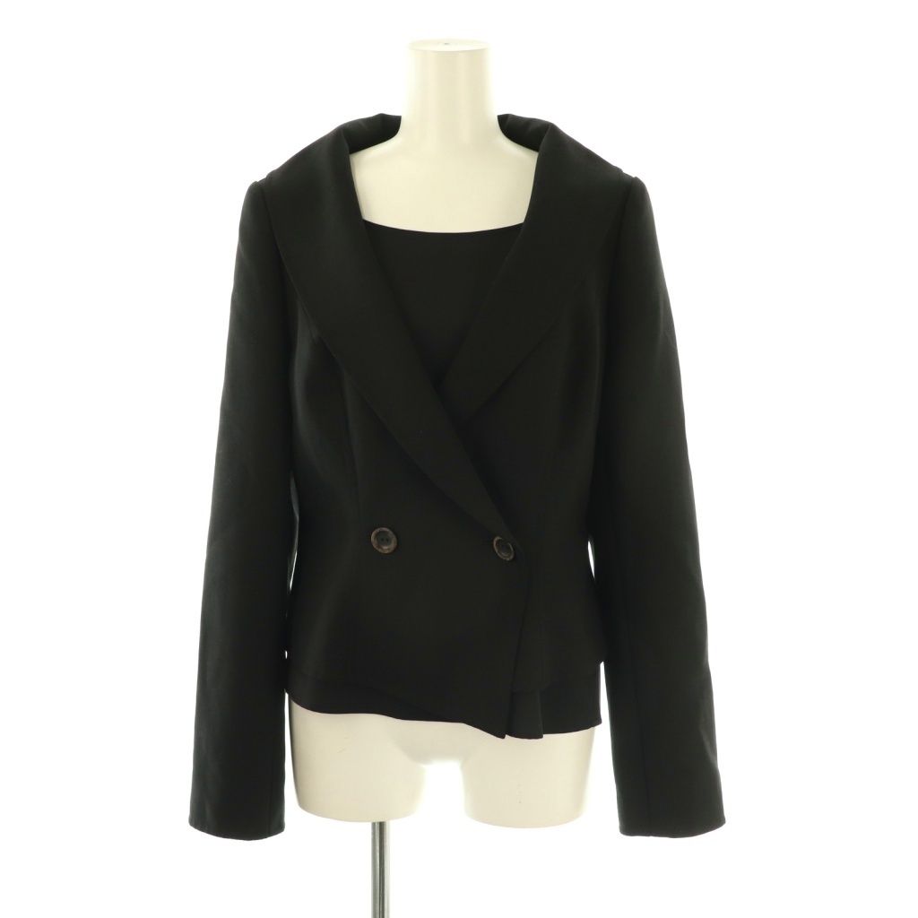 フォクシー ブティック FOXEY BOUTIQUE PETAL ジャケット ショール ダブル 40 ブラック 39778 DF OS