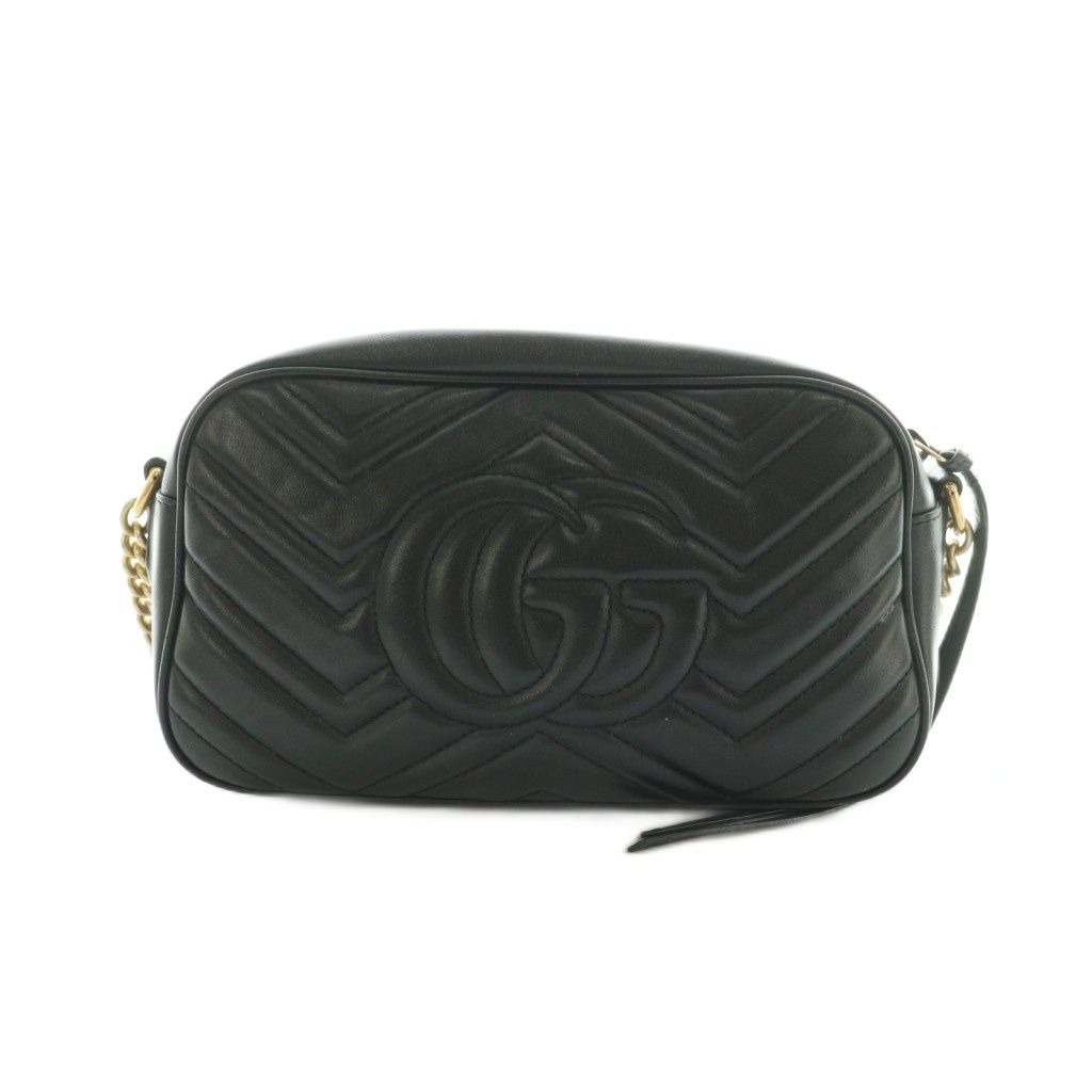 グッチ GUCCI GGマーモント ショルダーバッグ キルティングレザー 黒 ブラック 447632 MI OS OH