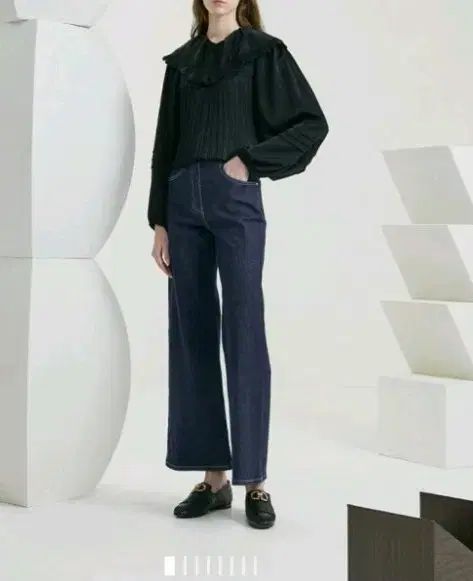 ハンサムタイム ワイドフィット デニムパンツ