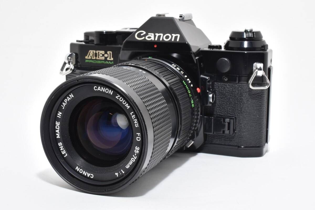 キヤノン Canon AE-1 PROGRAM ブラック ボディ New FD 35-70mm F4 T2#4774