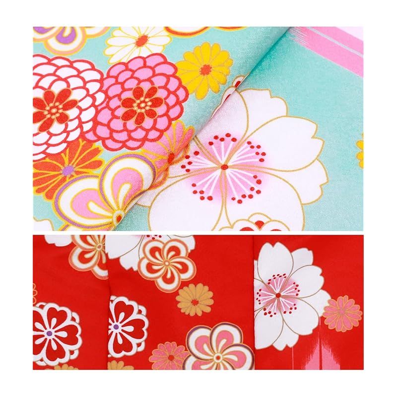  KYOETSU キョウエツ 自宅で簡単着付け 七五三 3歳 女の子 着物 セパレート 二部式 セット 被布 小物 フルセット 753 4点セット 4 蒼の夢咲き 90 100 cm 七五三 季節 年中行事