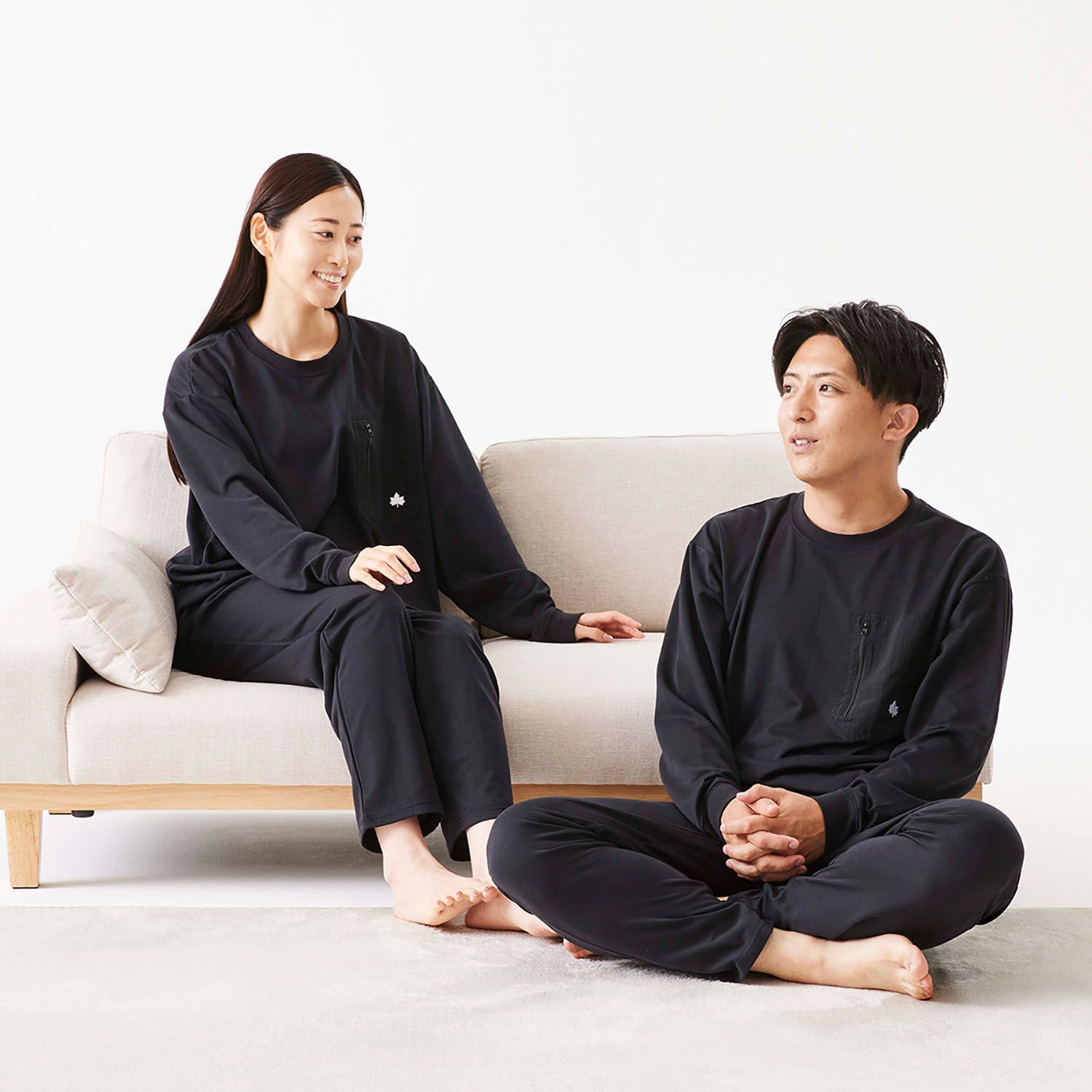 ロゴスバイリプナー LOGOS by LIPNER アウトドア ボディリカバリーベロアスウェット 35212 ブラック S キャンプクッカー その他 