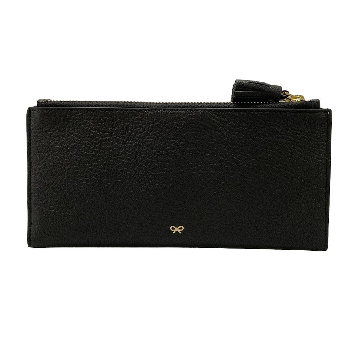 Anya Hindmarch アニヤハインドマーチ 長財布 ピーピング アイズ 黒 タッセル レザー