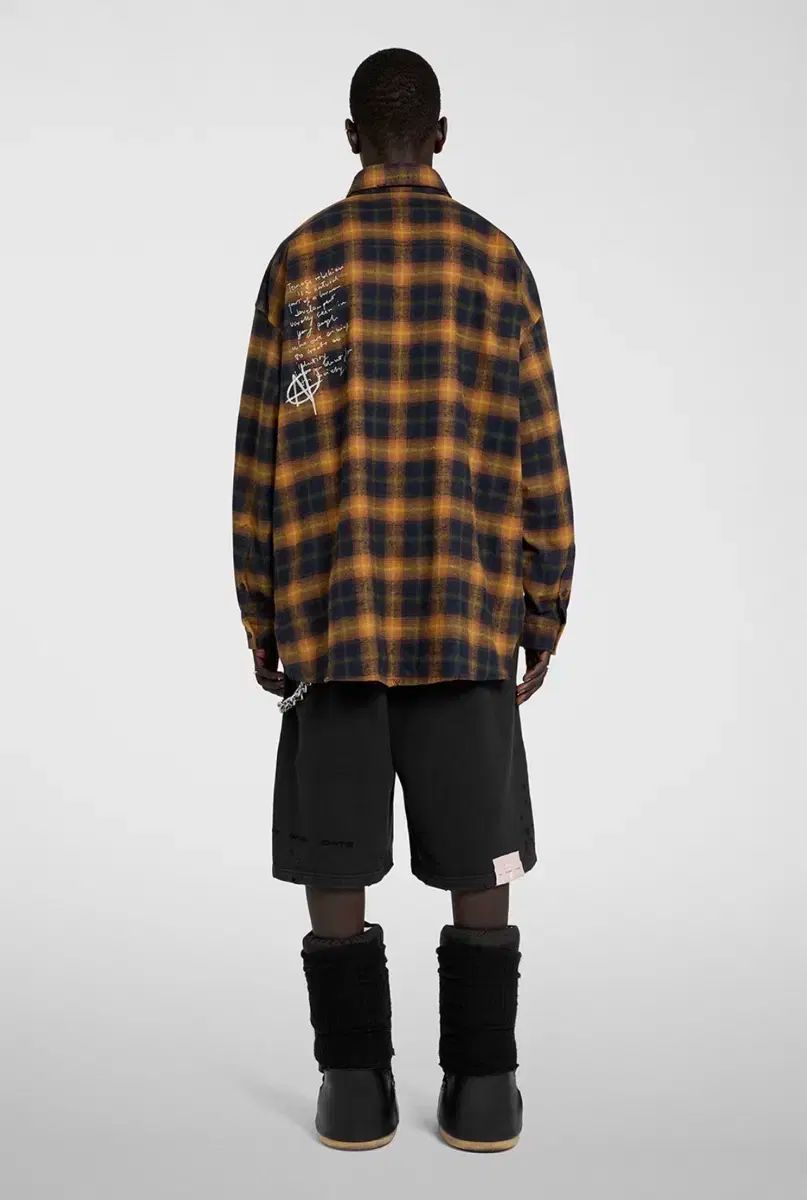 An other date オーバーサイズ 엠브로イダー CHECK シャツ 48