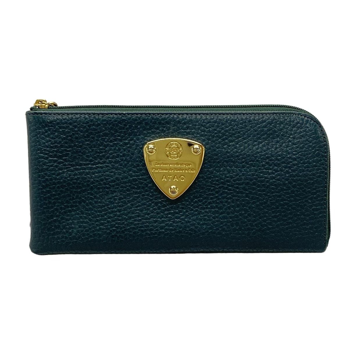 ATAO アタオ 長財布 - カーキ L字ファスナー タッセル レザー