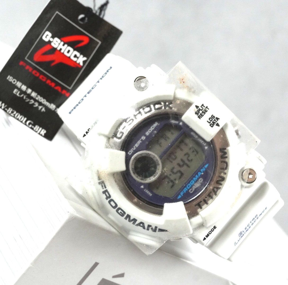 激 CASIO G SHOCK Gショック FROGMAN フロッグマン DW 8200 LG 8 JR ホワイトグレー TITANIUM チタン ヴィンテージ 稼働品