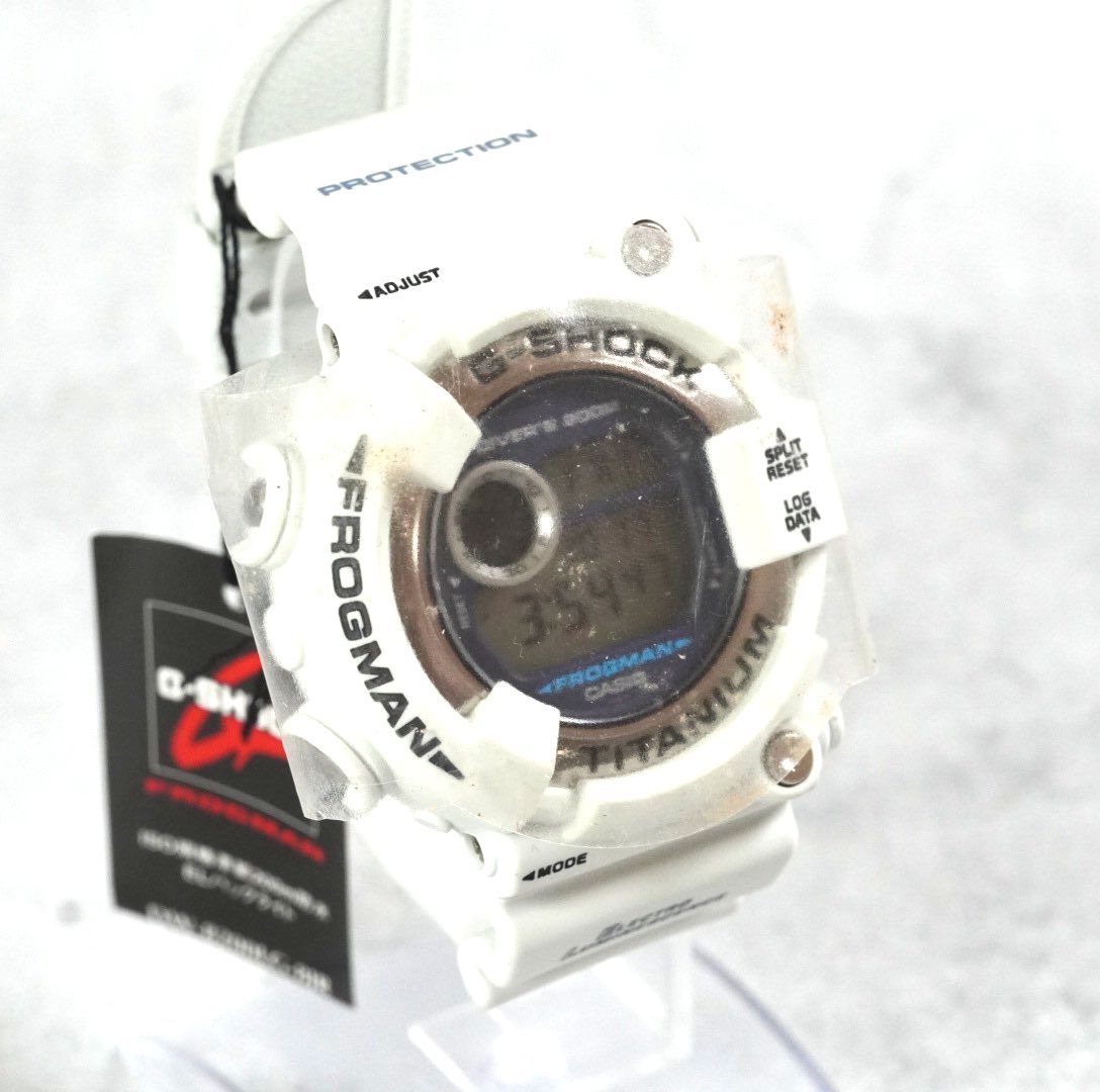 激 CASIO G SHOCK Gショック FROGMAN フロッグマン DW 8200 LG 8 JR ホワイトグレー TITANIUM チタン ヴィンテージ 稼働品
