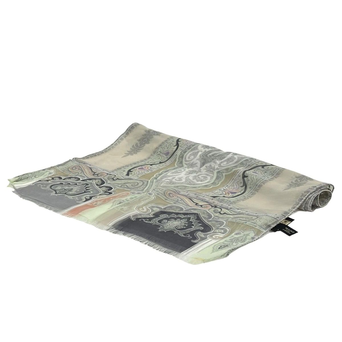 ETRO エトロ ストール ショール - ライトグレー×グレー シルク