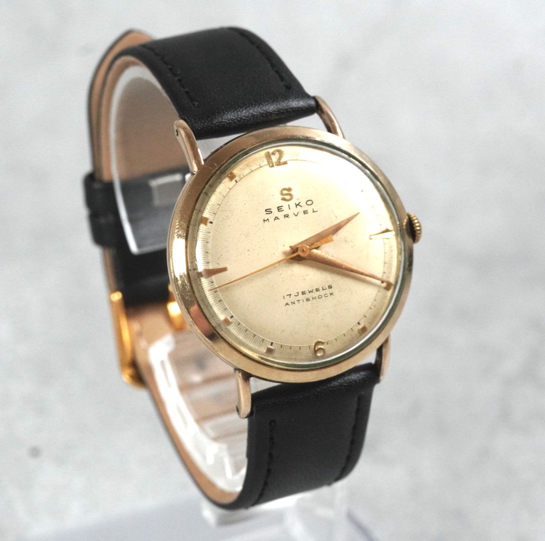 SEIKO MARVEL セイコー マーベル アンチショック 日本製 50 s 手巻き ゴールド ヴィンテージ ウォッチ antique wacth
