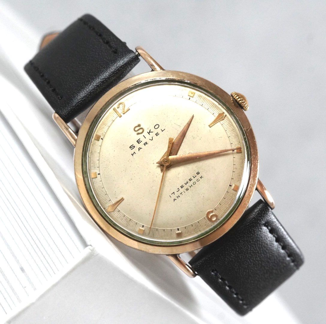 SEIKO MARVEL セイコー マーベル 17JEWELS アンチショック 50 s 手巻き ゴールド ヴィンテージ ウォッチ antique wacth