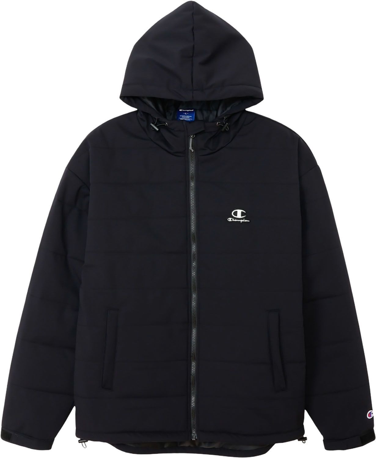 チャンピオン Champion HOODED ZIP JACKET メンズ ジャケット ウィンドブレーカー 撥水 ストレッチ 軽量 保温 通気性 耐水性 リラックスフィット 防風 防水 C3CS610 090 ブラック