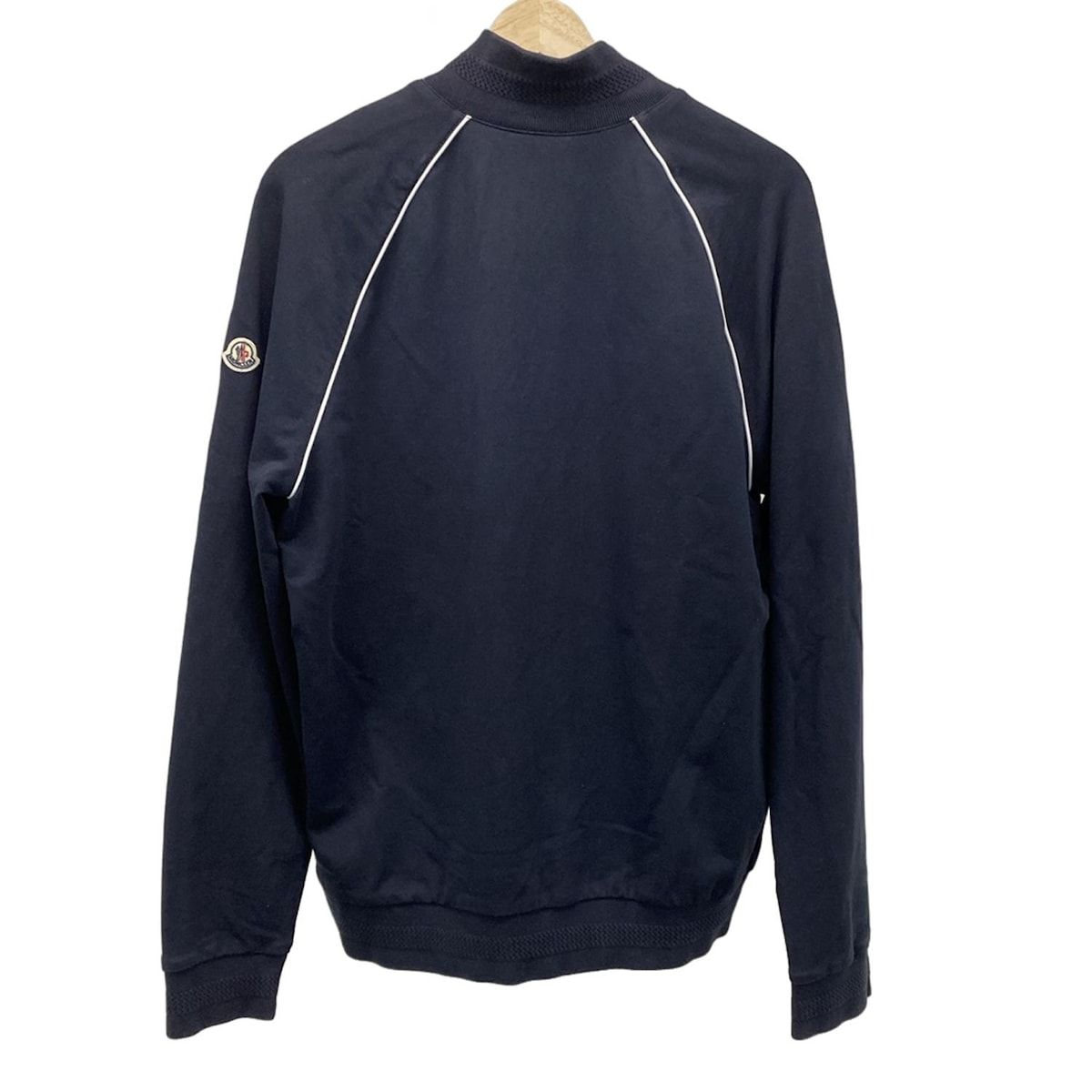 MONCLER モンクレール パーカー サイズL レディース MAGLIA CARDIGAN 黒×白 長袖 ジップアップ