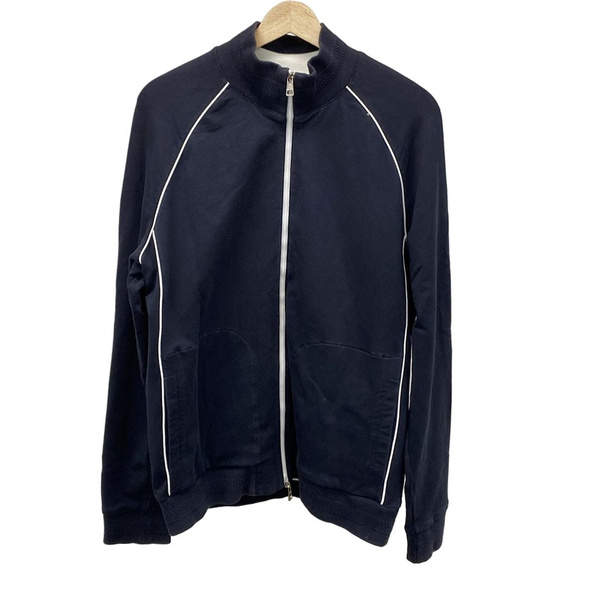 MONCLER モンクレール パーカー サイズL レディース MAGLIA CARDIGAN 黒×白 長袖 ジップアップ