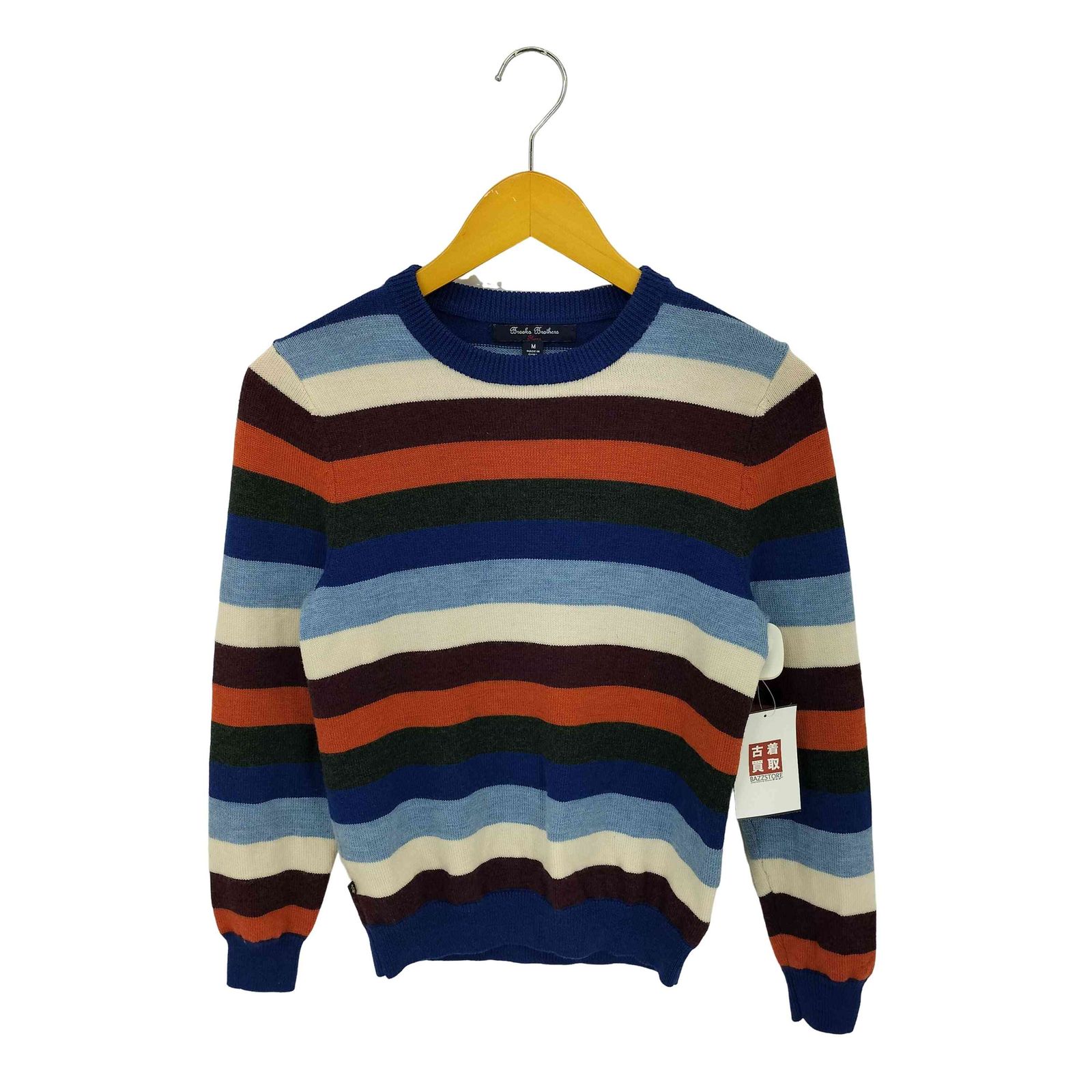 レッドフリースブルックスブラザース Red Fleece Brooks Brothers マルチ ボーダークルーネック ウールニット セーター レディース M