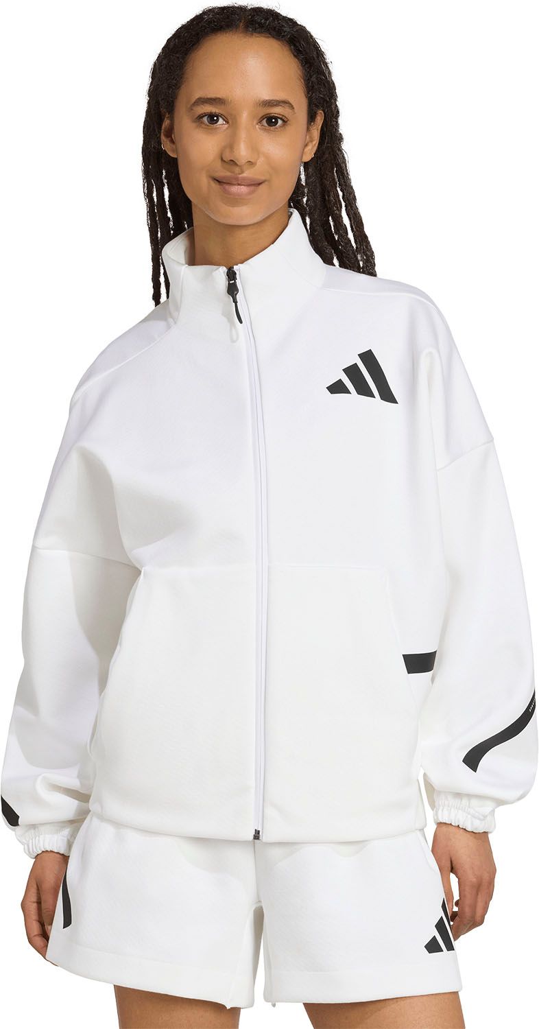 アディダス adidas adidas Z.N.E.トラックトップ レディース 女性 ウィメンズ ジャケット 上着 羽織 ジャージ ルーズフィット トップス 移動着 着替え 部活 KKK34 JL7331 ホワイト