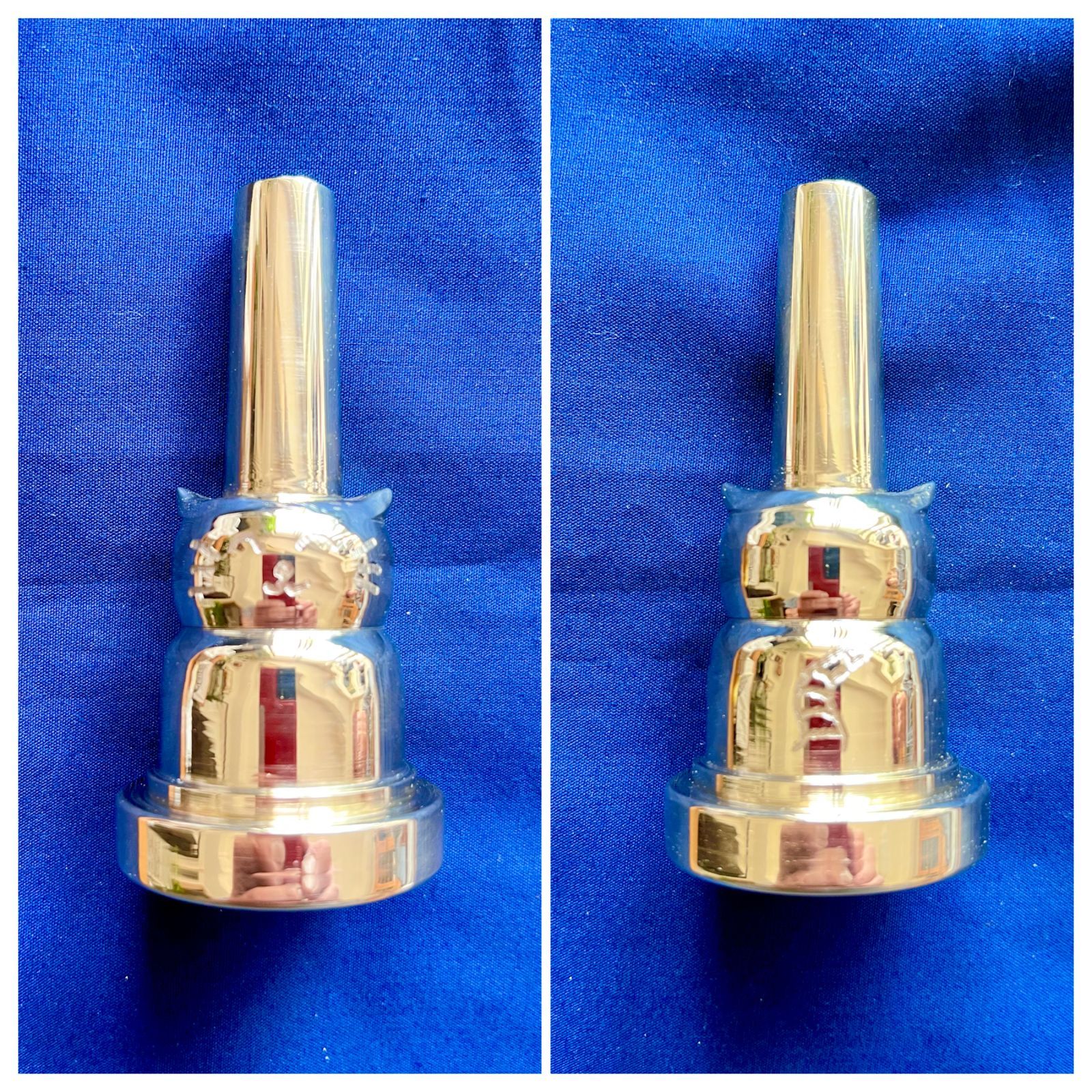 にゃんこピース 猫型マウスピース チューバ用 銀メッキ 完成品