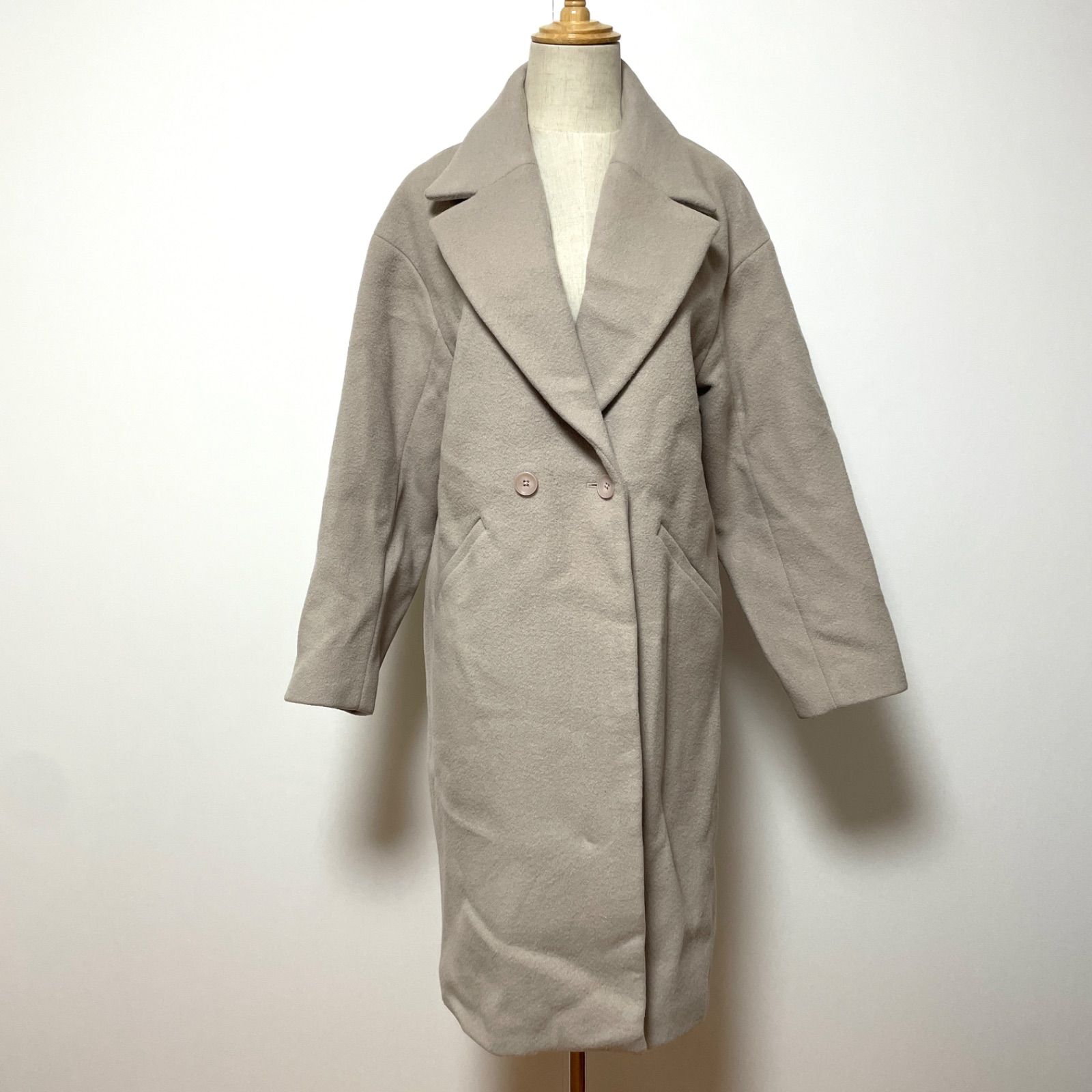 グリーンレーベルリラクシング ベージュ ウールコート 38